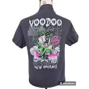 VOODOO New Orleans T-Shirt Size Small 2 Sides Black
